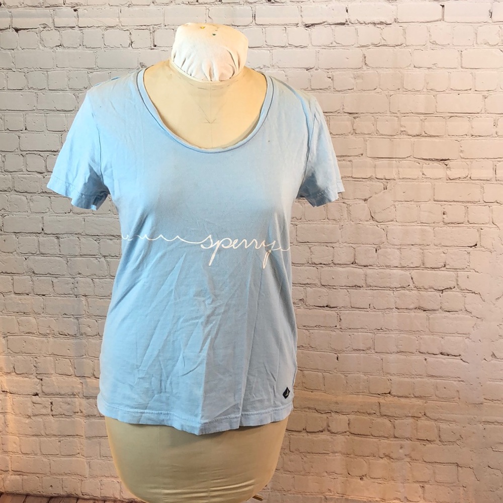 Sperry Baby Blue Top Tee Short Sleeve Large